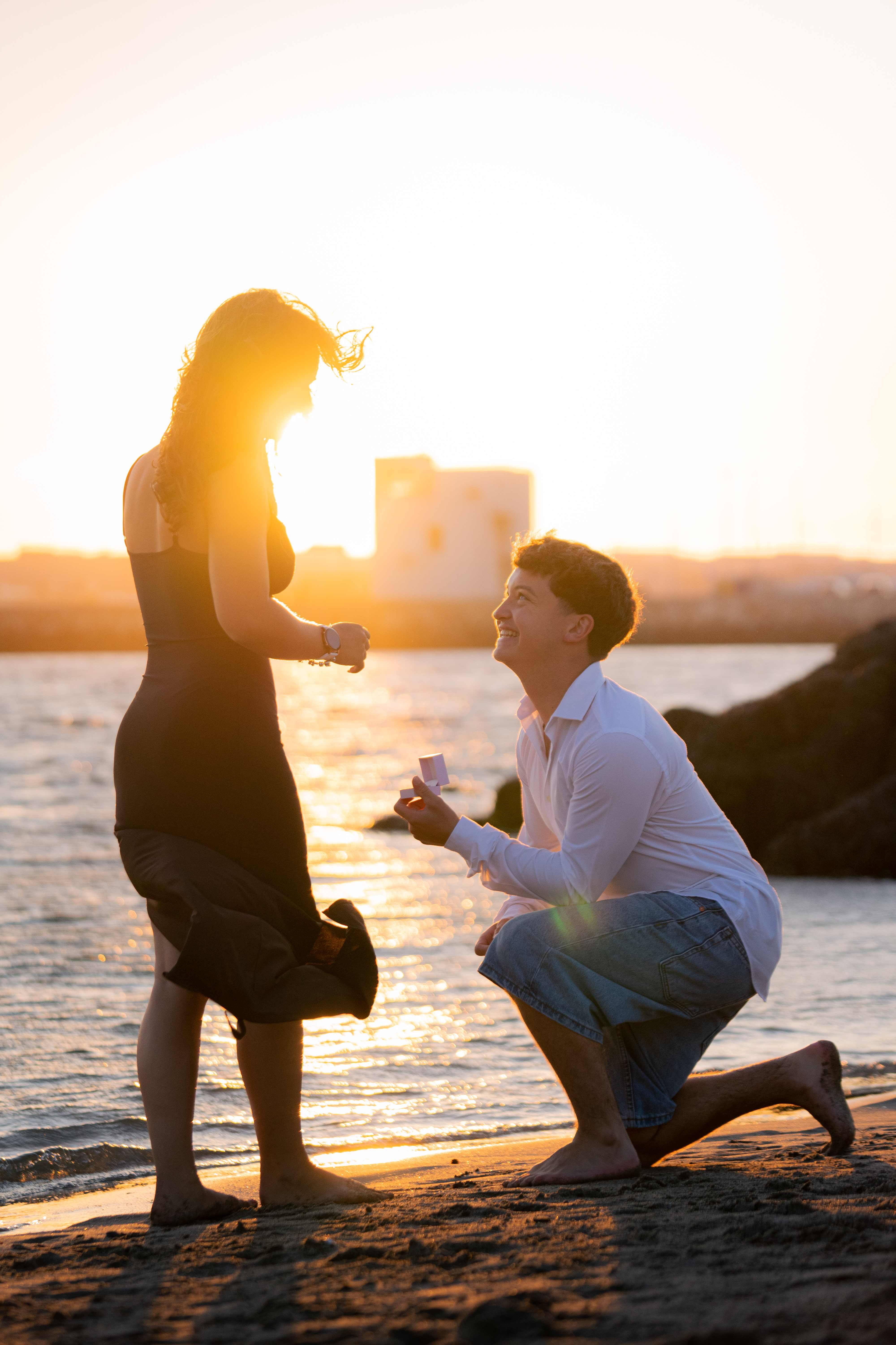 Pedido de casamento na praia