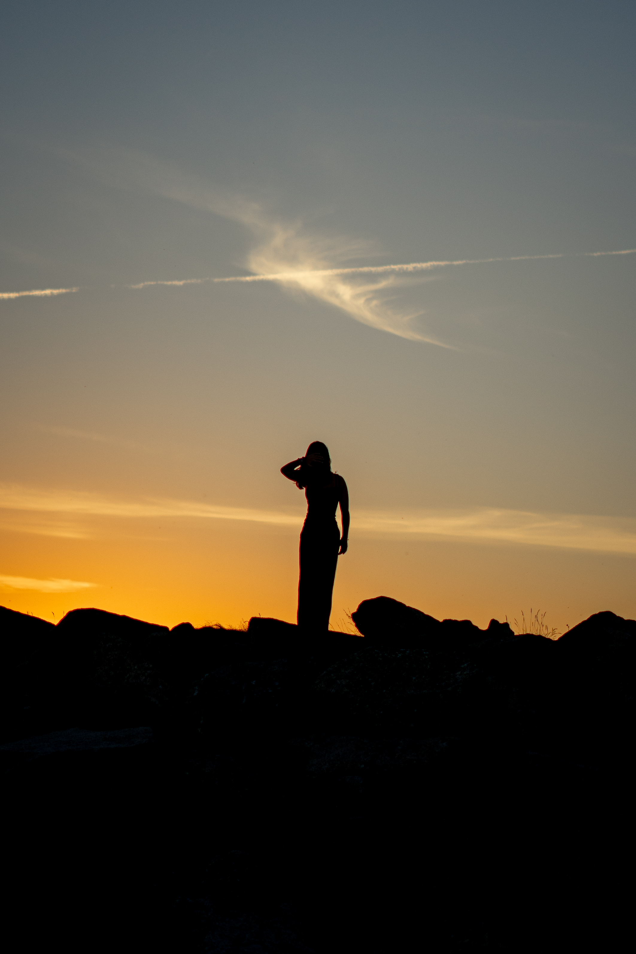 Silhueta ao por do sol